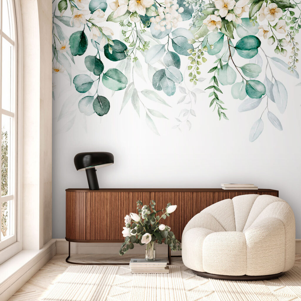 Flores blancas colgantes — interior 3