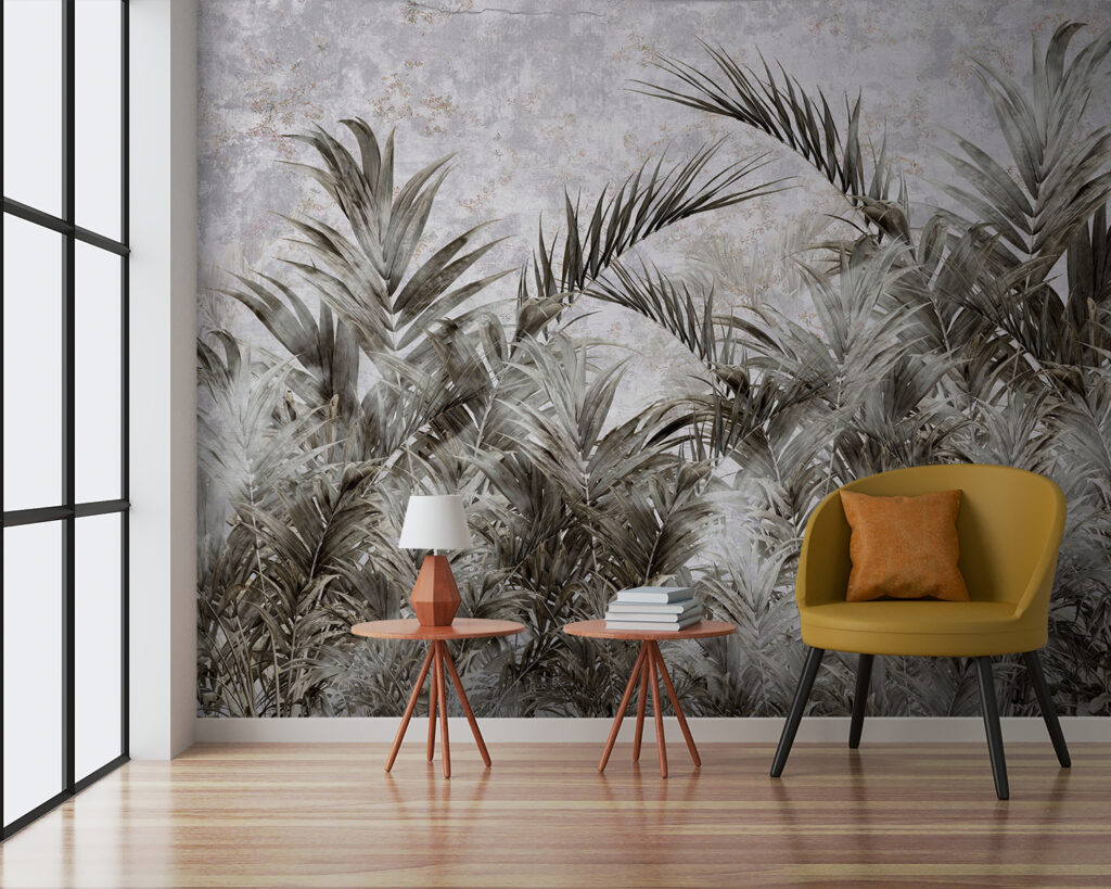 Palmeras en gris desgastado — interior 1