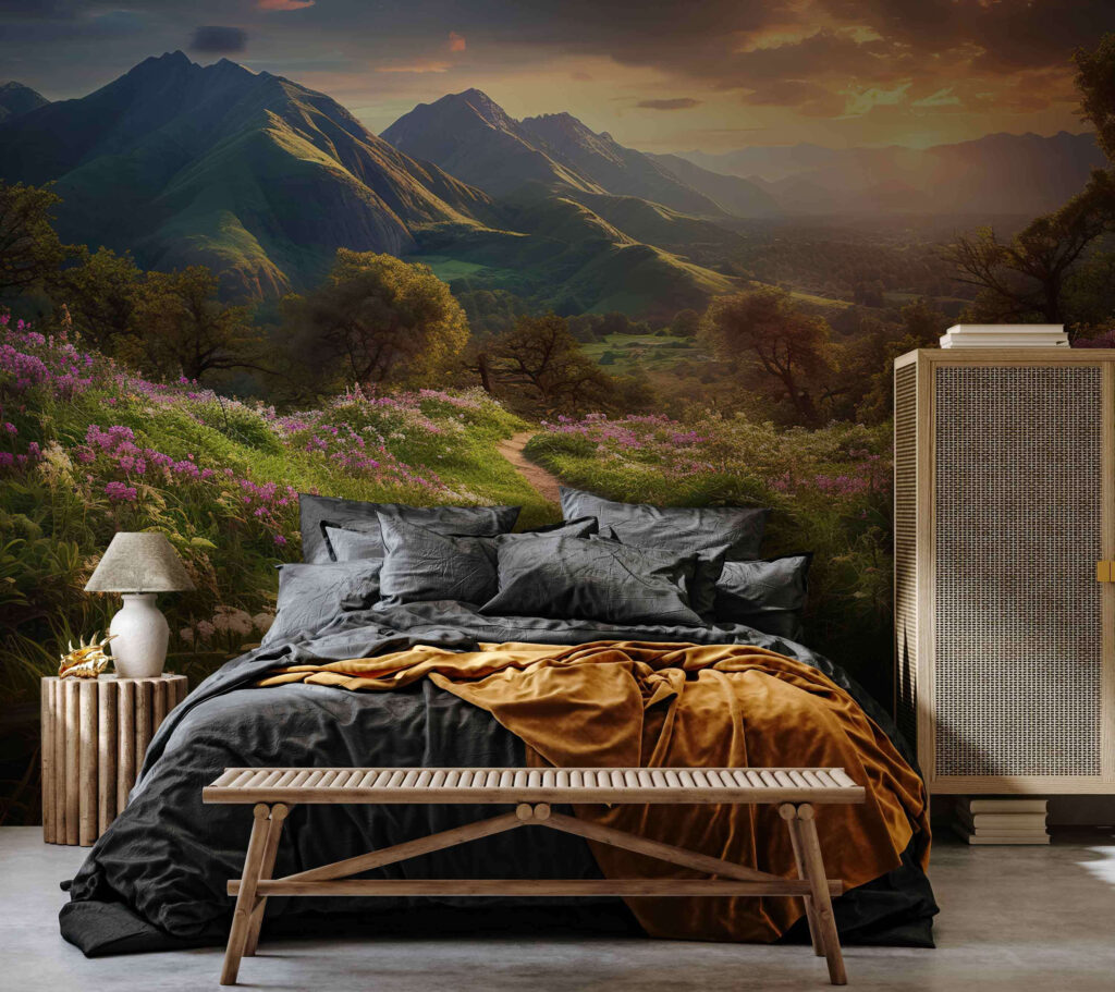 Sendero entre praderas rosas — interior 3