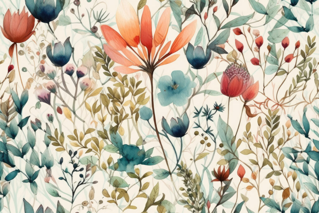 Jardín de flores sueltas — diseño completo