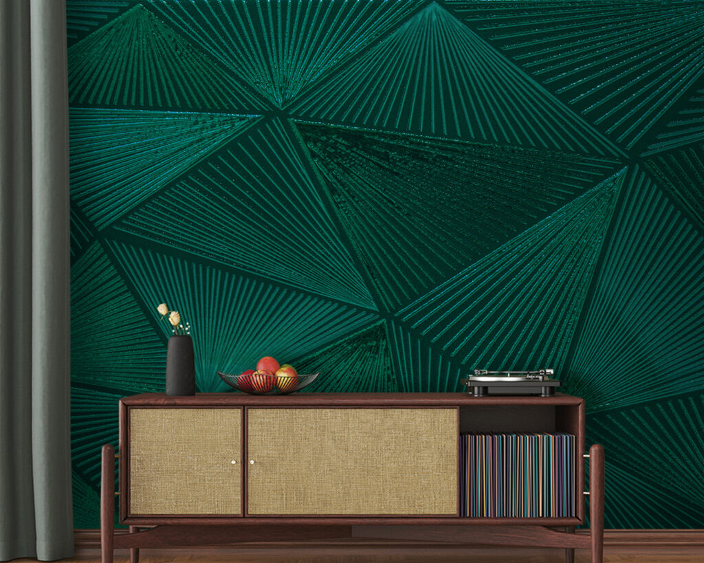 Triángulos verdes rayados — interior 1