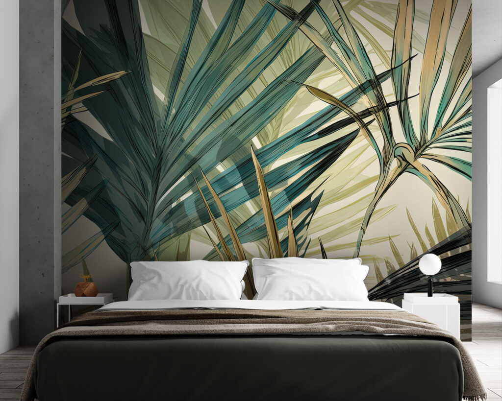 Palmas verdes en diagonal — interior 1