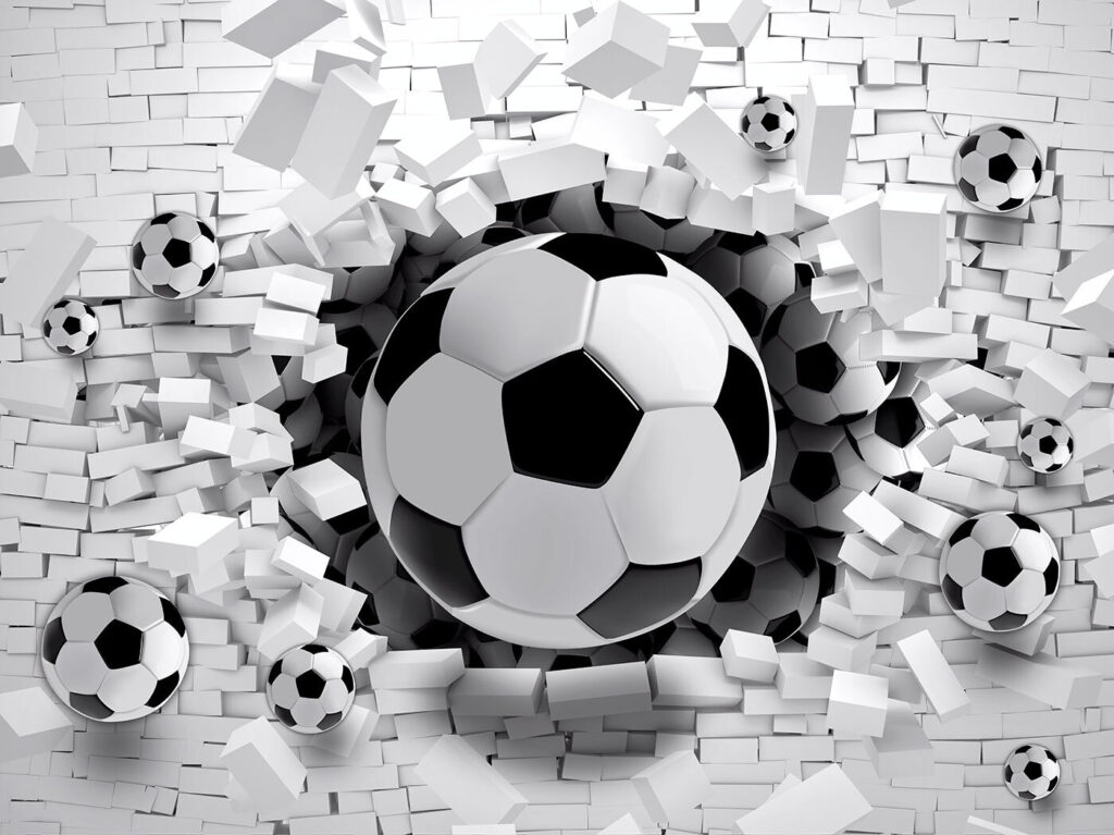 Balones rompen bloques blancos — diseño completo