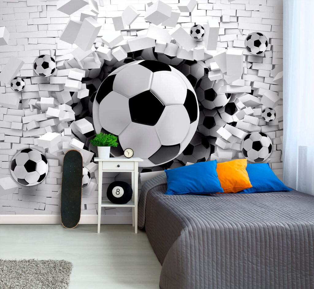 Balones rompen bloques blancos en un interior