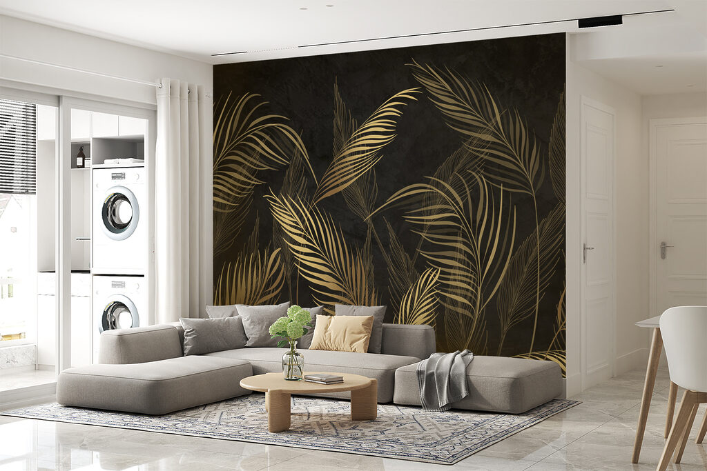 Palmas doradas sobre negro — interior 5