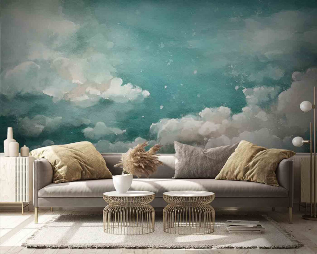 Nubes en cielo turquesa — interior 1