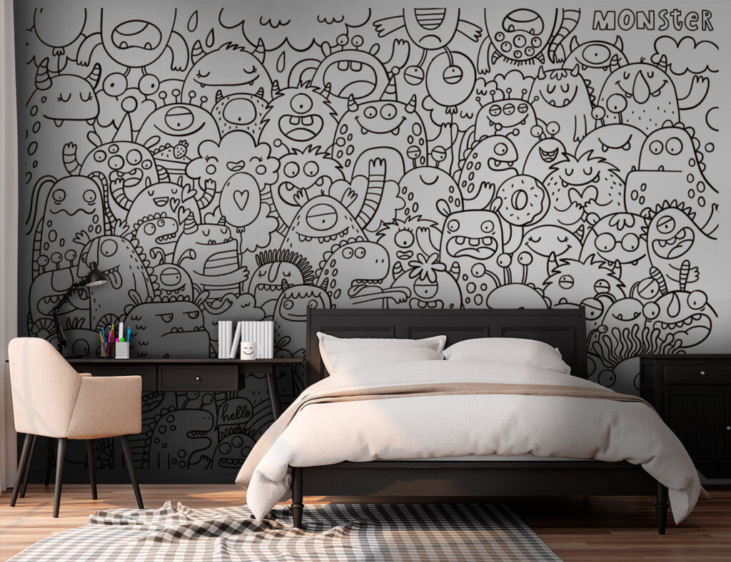Monstruos en trazo negro — interior 1
