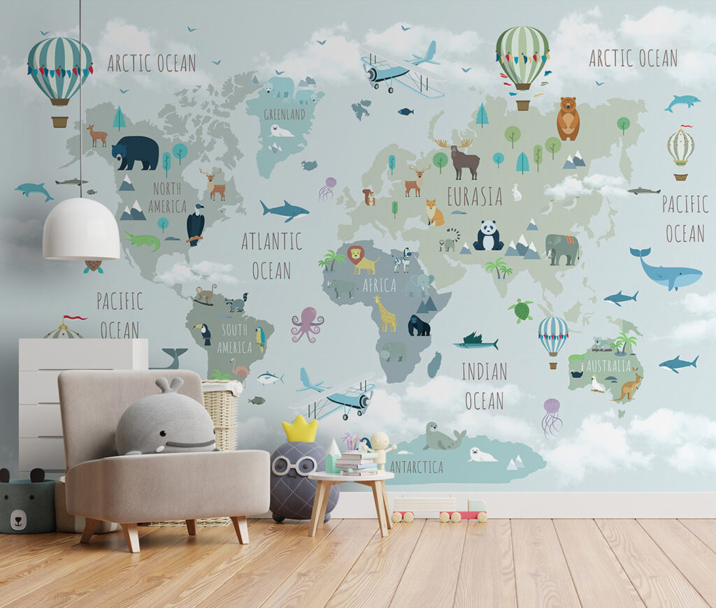 Mapa animal con globos — interior 3