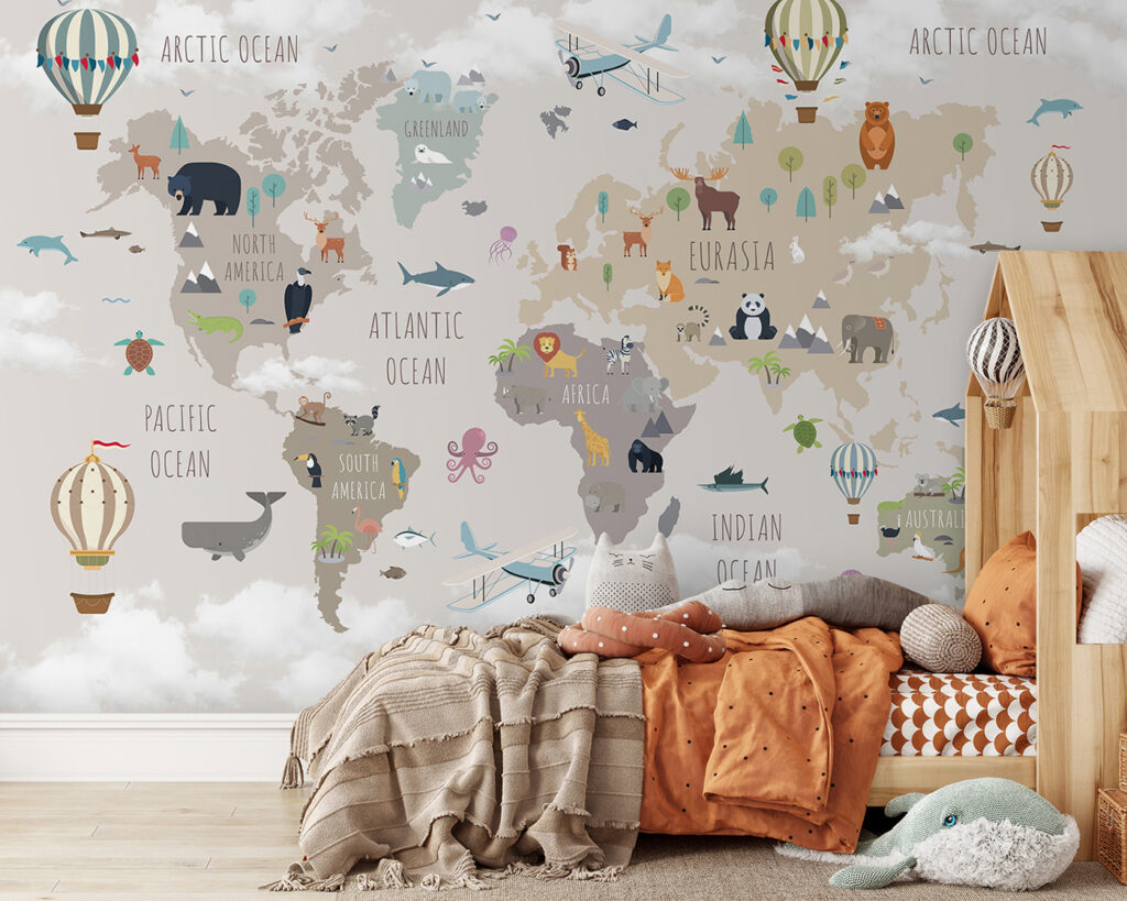 Mapa animal y globos — interior 4
