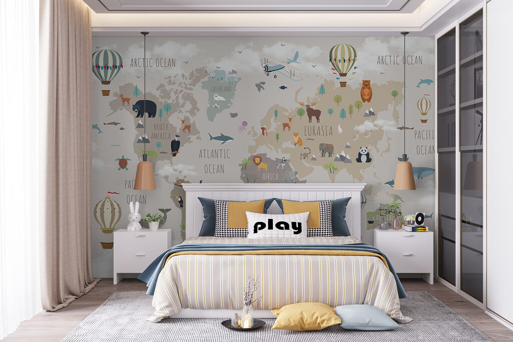 Mapa animal y globos — interior 8