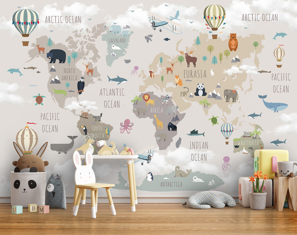 Mapa animal y globos — interior 5