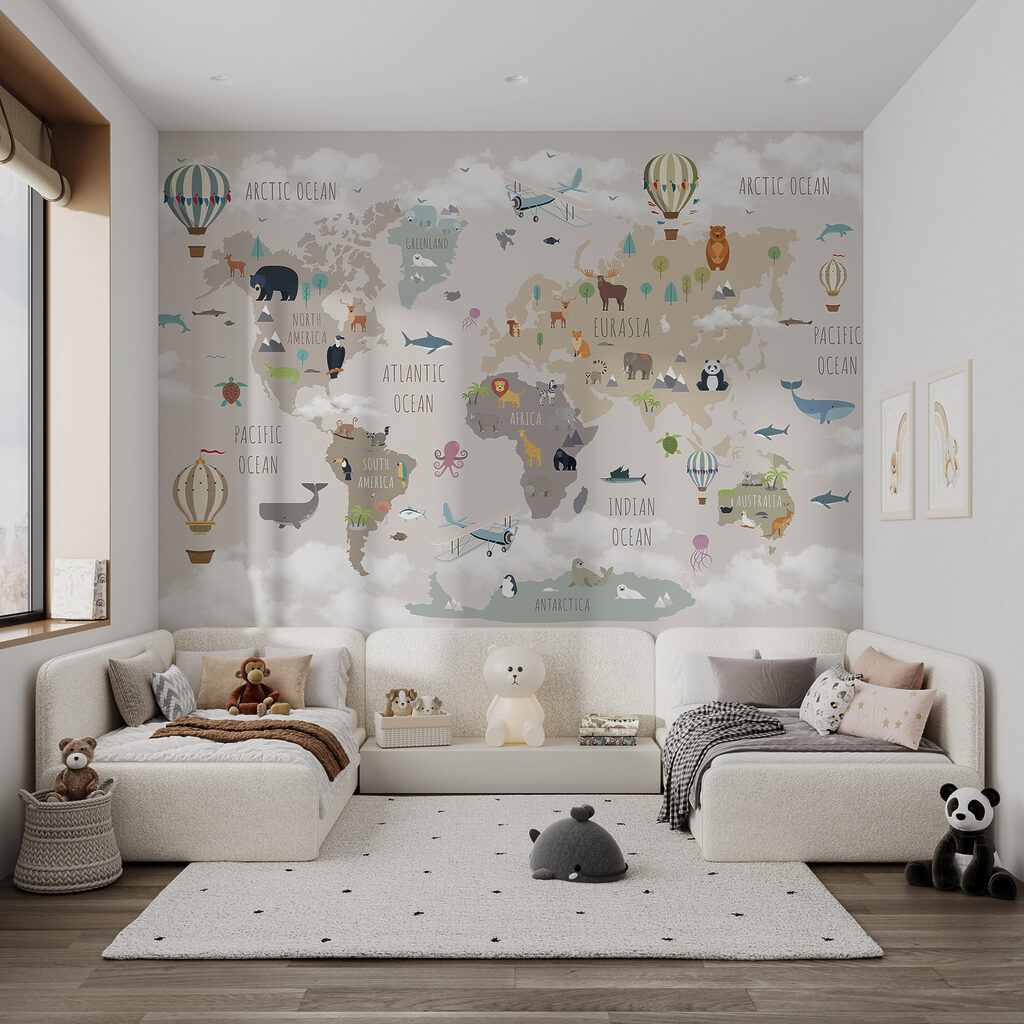 Mapa animal y globos — interior 7
