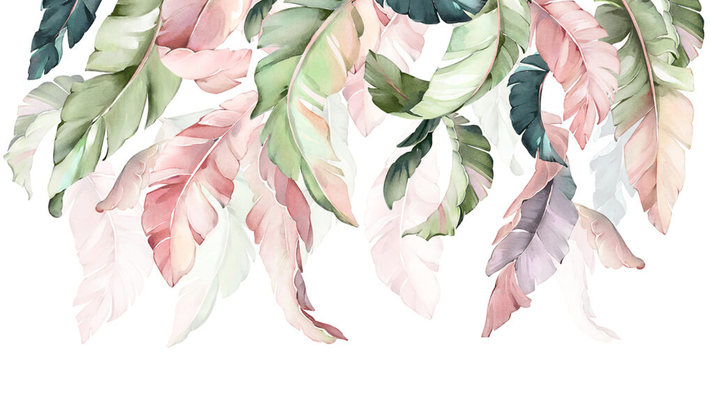 Hojas pastel colgantes — diseño completo