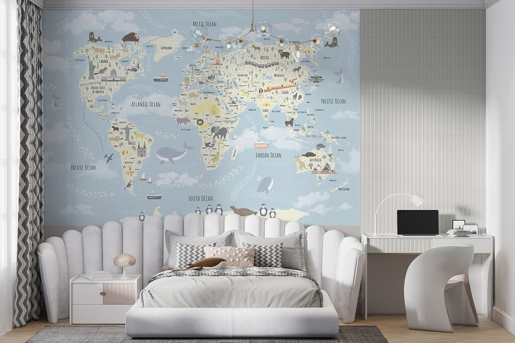 Mapa azul con nubes — interior 5