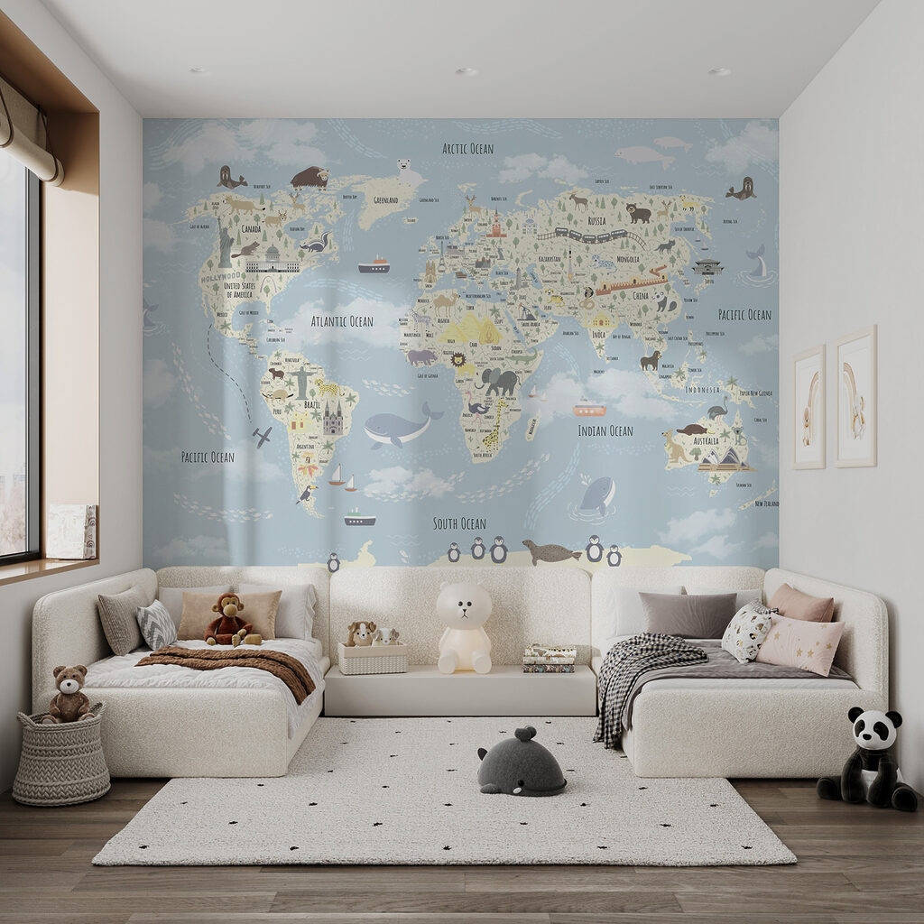 Mapa azul con nubes — interior 6