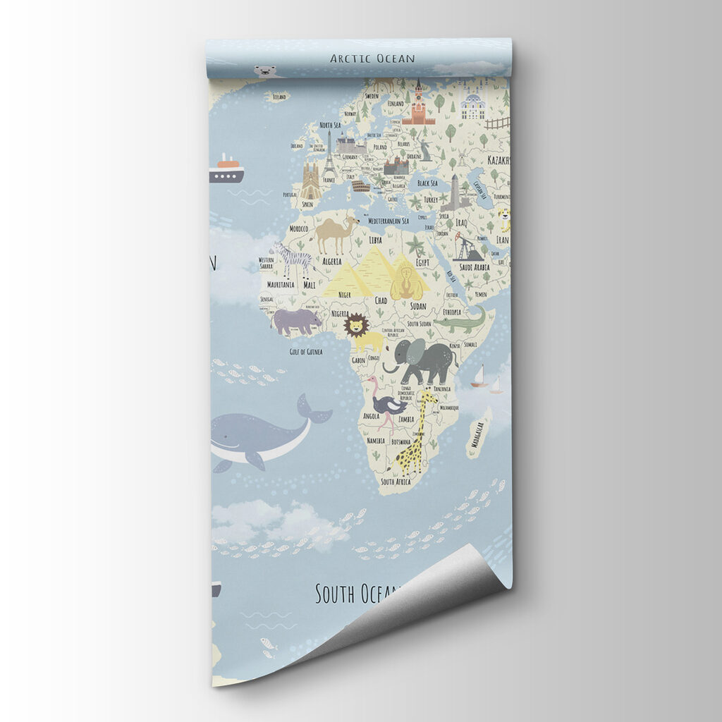 Mapa azul con nubes — vista del producto