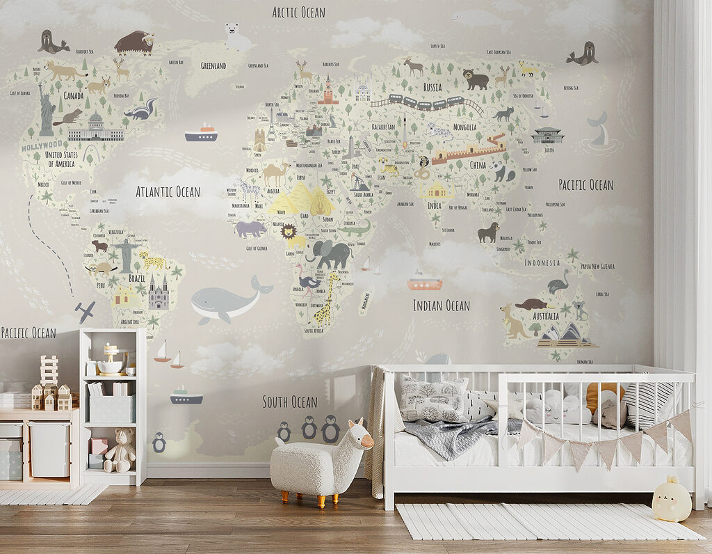 Mapa azul con nubes — interior 2