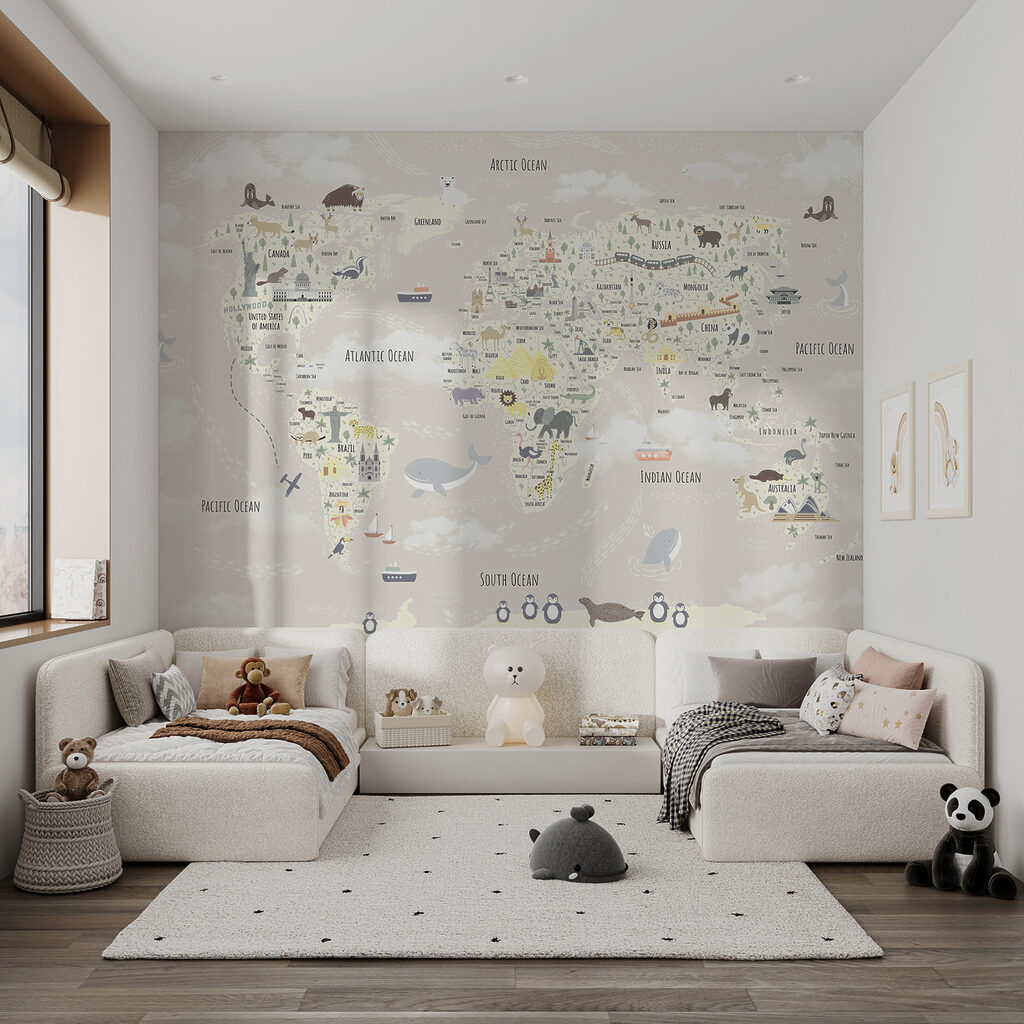 Mapa azul con nubes — interior 5