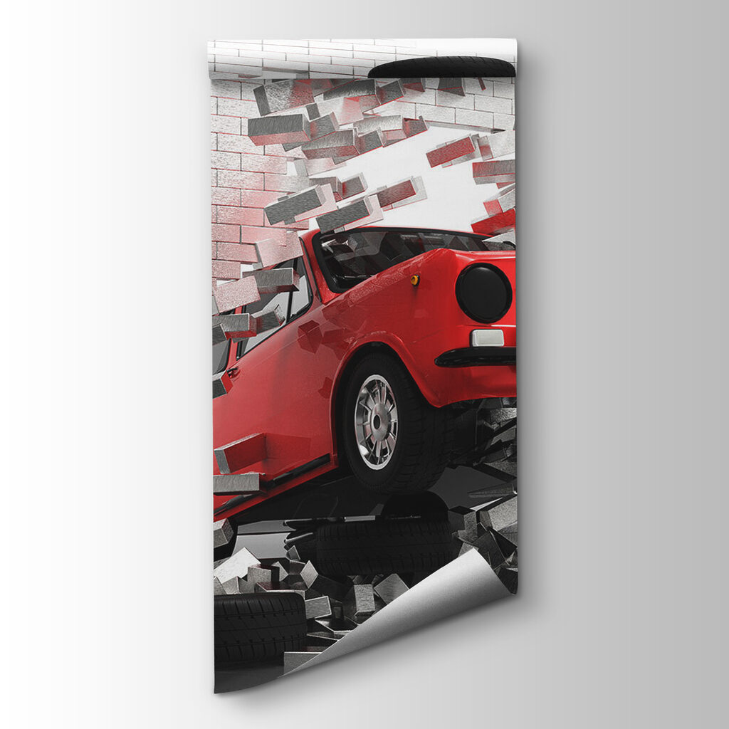 Coche rojo que emerge — vista del producto