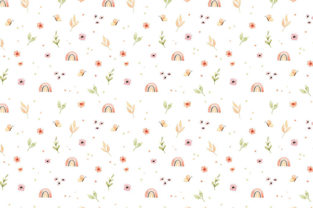 Pequeños arcoíris y animalitos — diseño completo