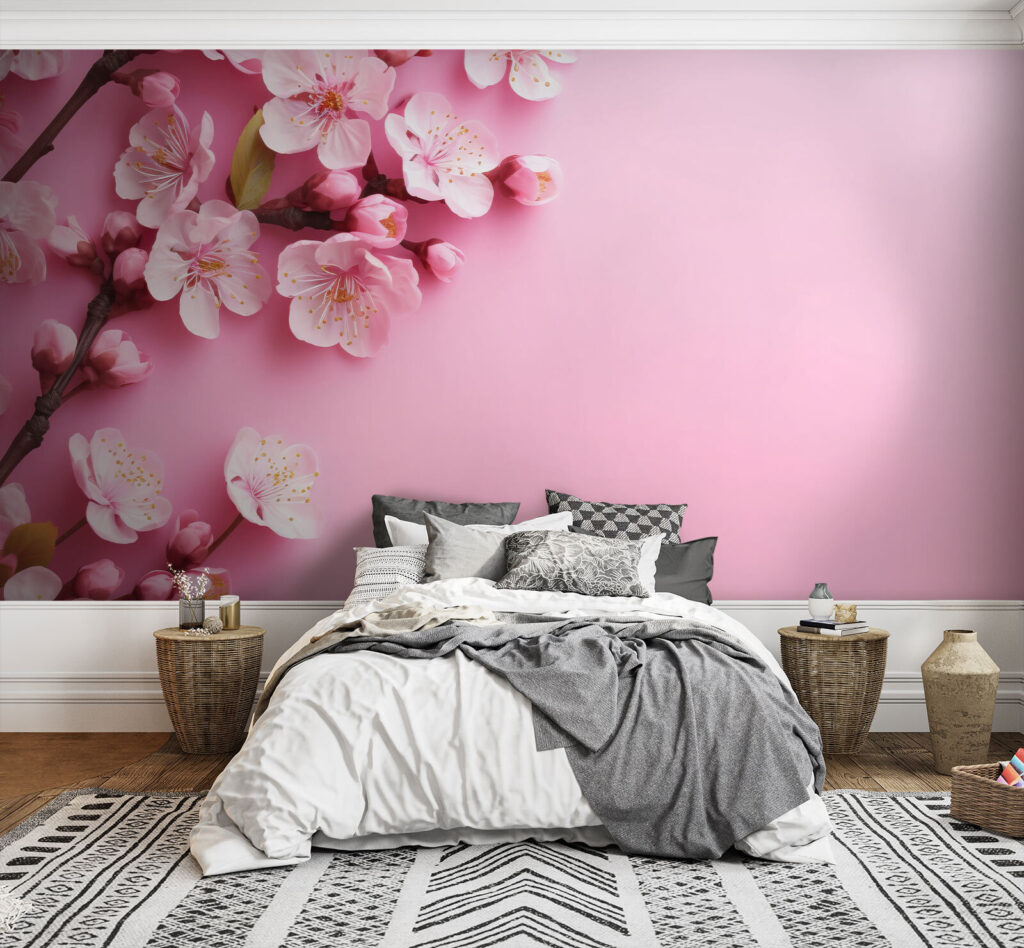 Borde de ramas rosas — interior 2
