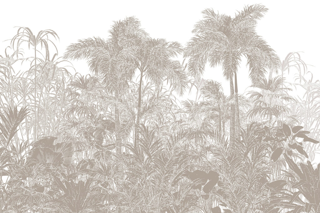 Selva tropical en líneas — diseño completo