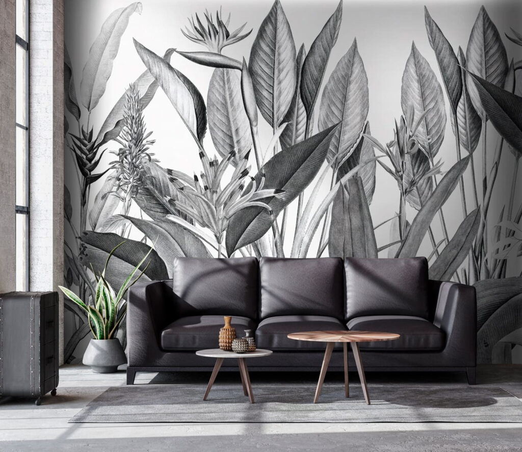 Flores tropicales entre hojas — interior 2