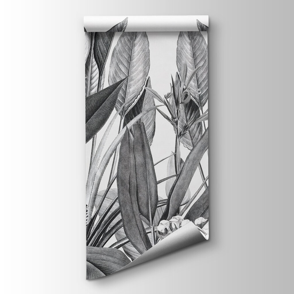 Flores tropicales entre hojas — vista del producto