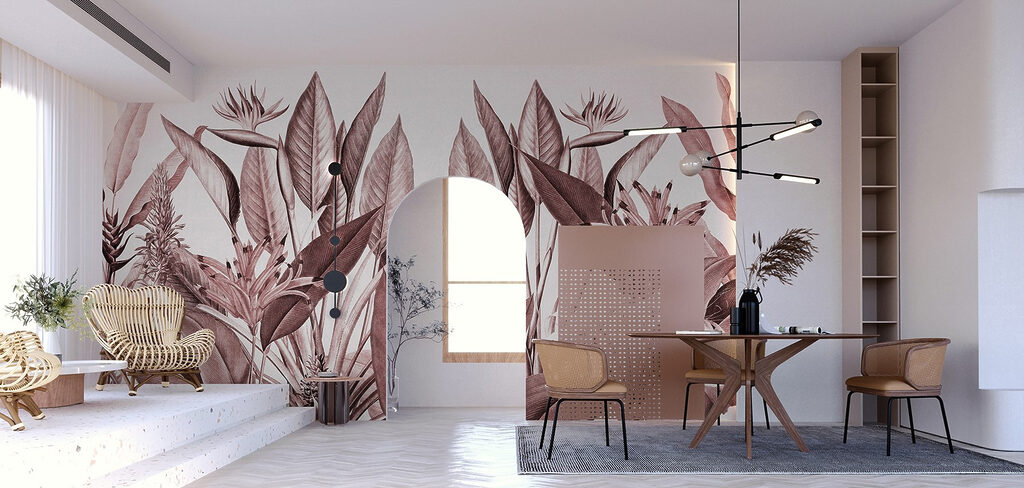 Flores tropicales entre hojas — interior 4