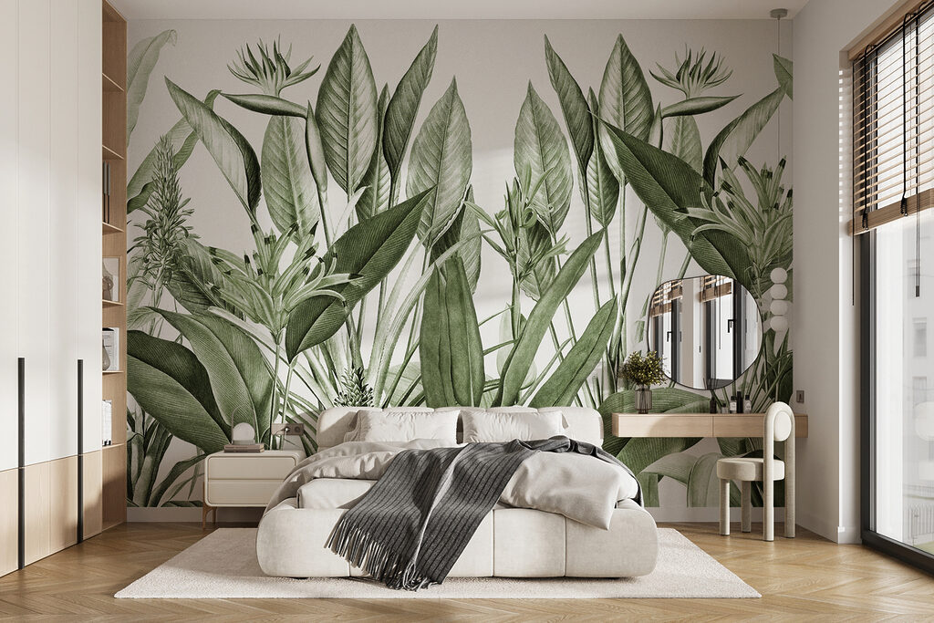 Flores tropicales entre hojas — interior 2