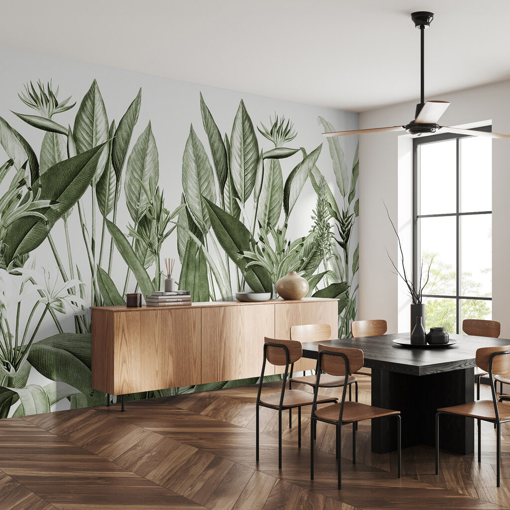Flores tropicales entre hojas — interior 3