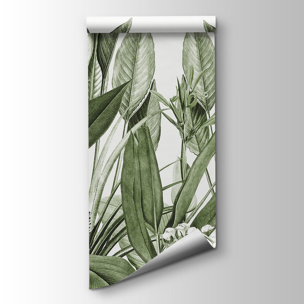 Flores tropicales entre hojas — vista del producto
