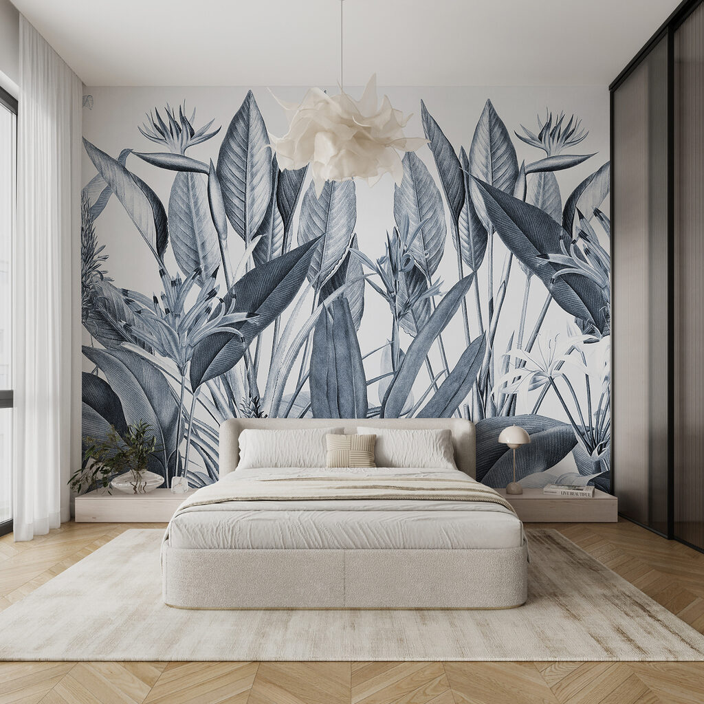 Flores tropicales entre hojas — interior 1