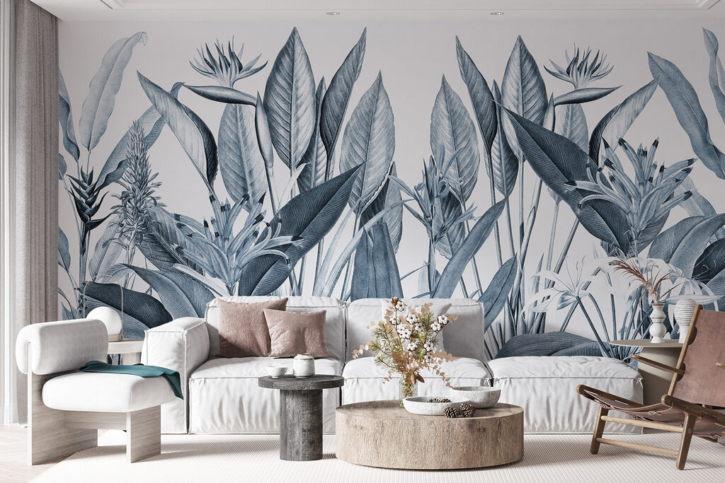 Flores tropicales entre hojas — interior 3