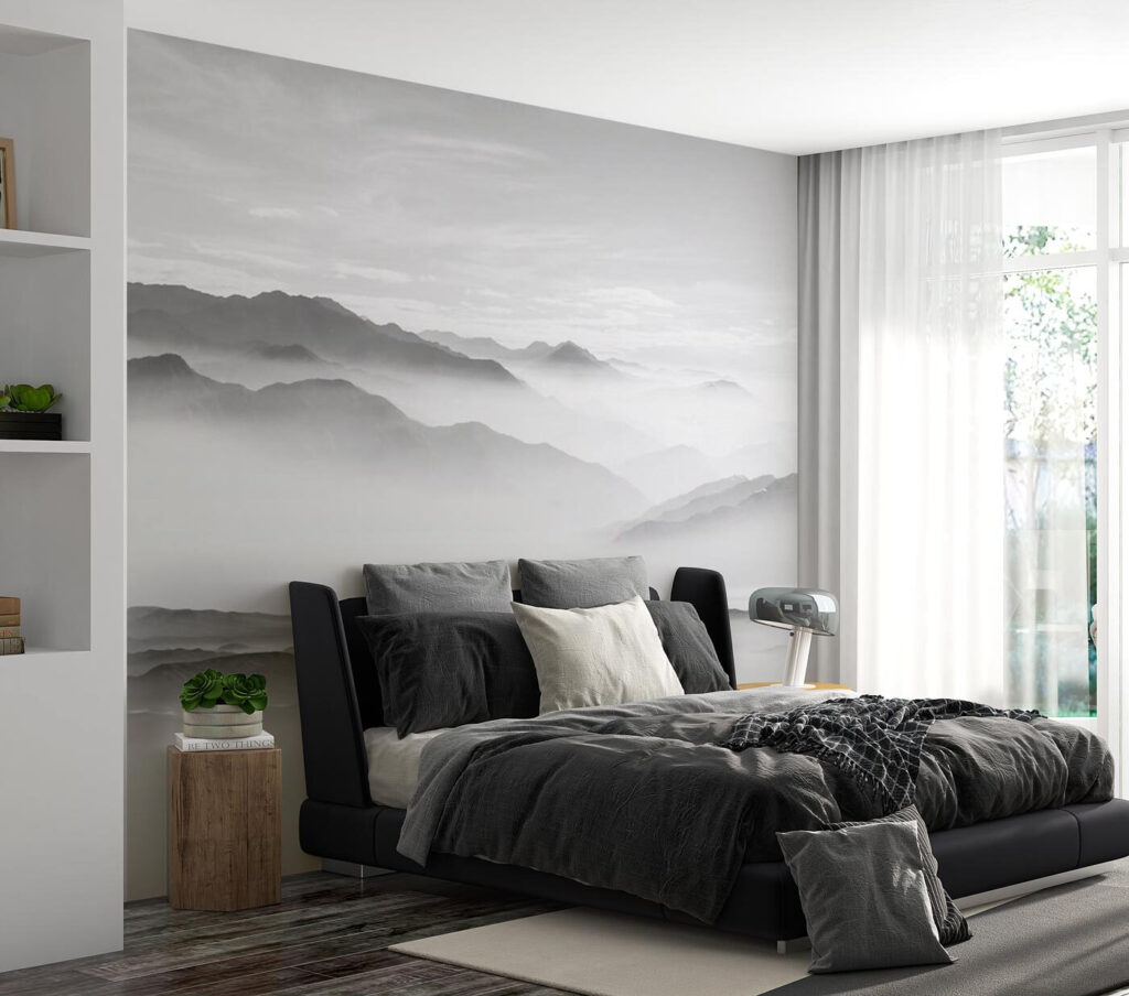 Montañas grises con niebla — interior 1