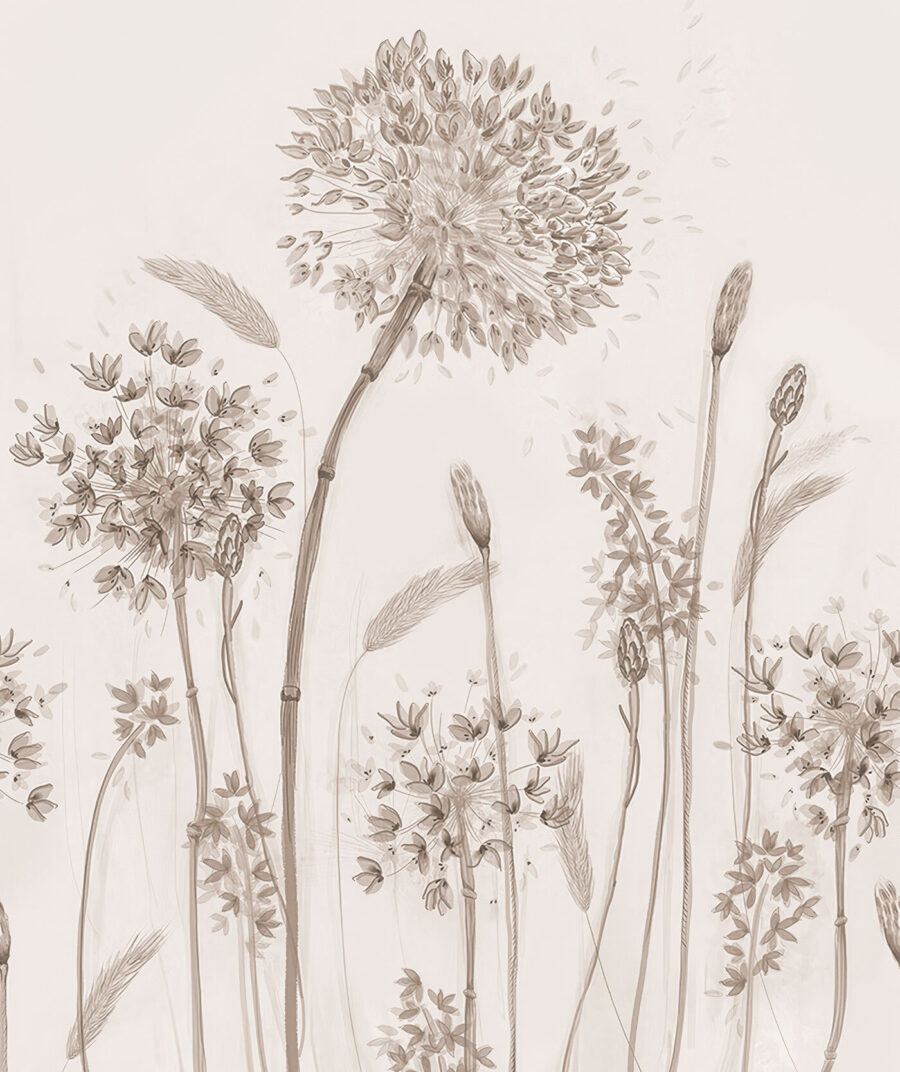Flores en tallos finos — diseño completo