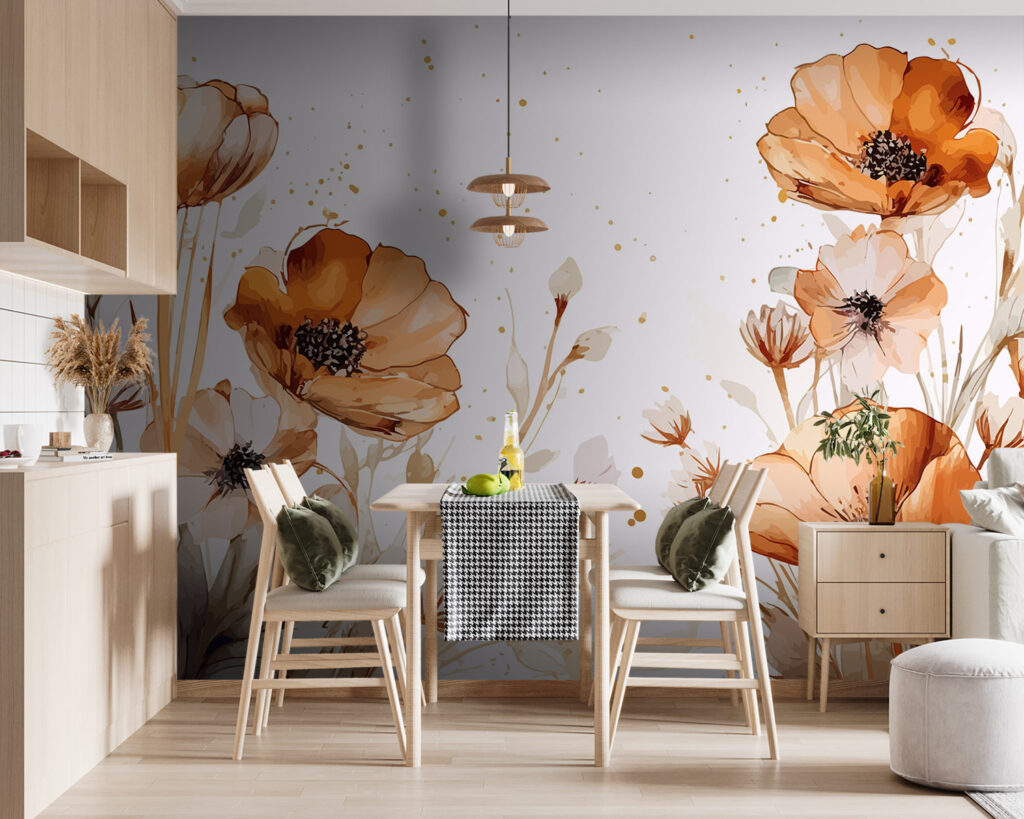 Flores ocres en acuarela — interior 2