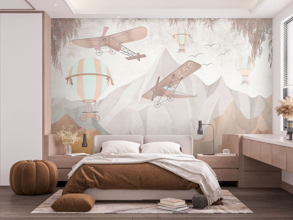 Avionetas sobre montañas beige — interior 1