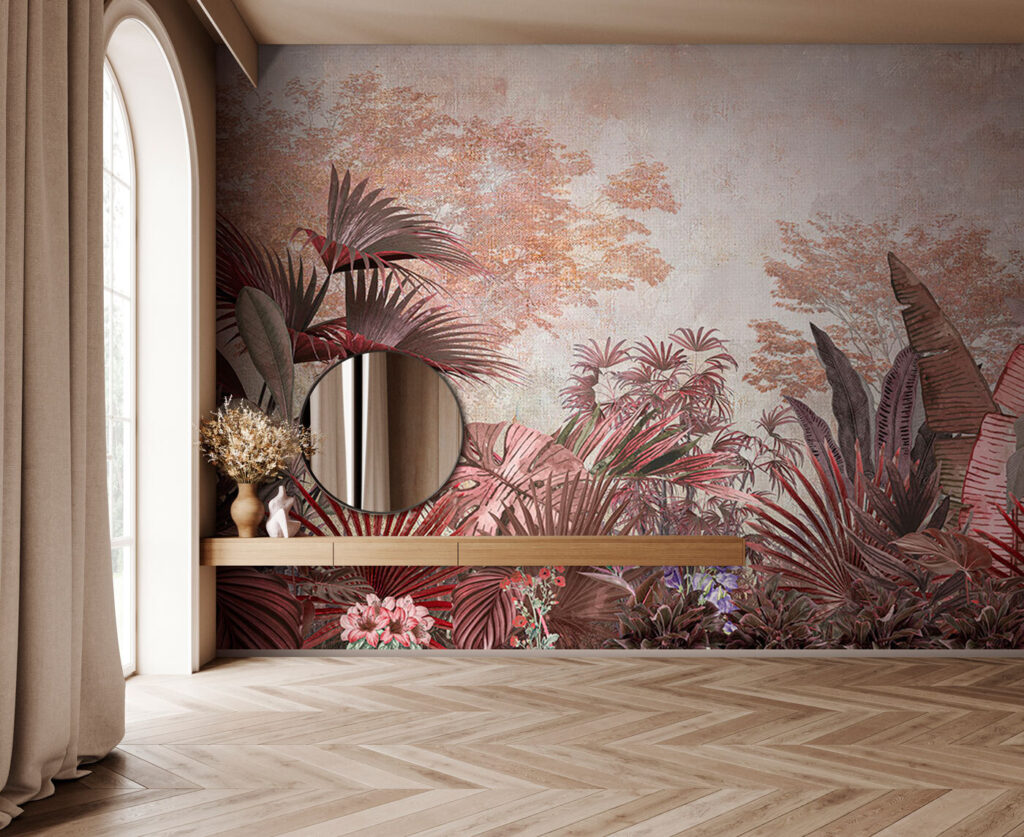 Selva cálida sobre beige — interior 1
