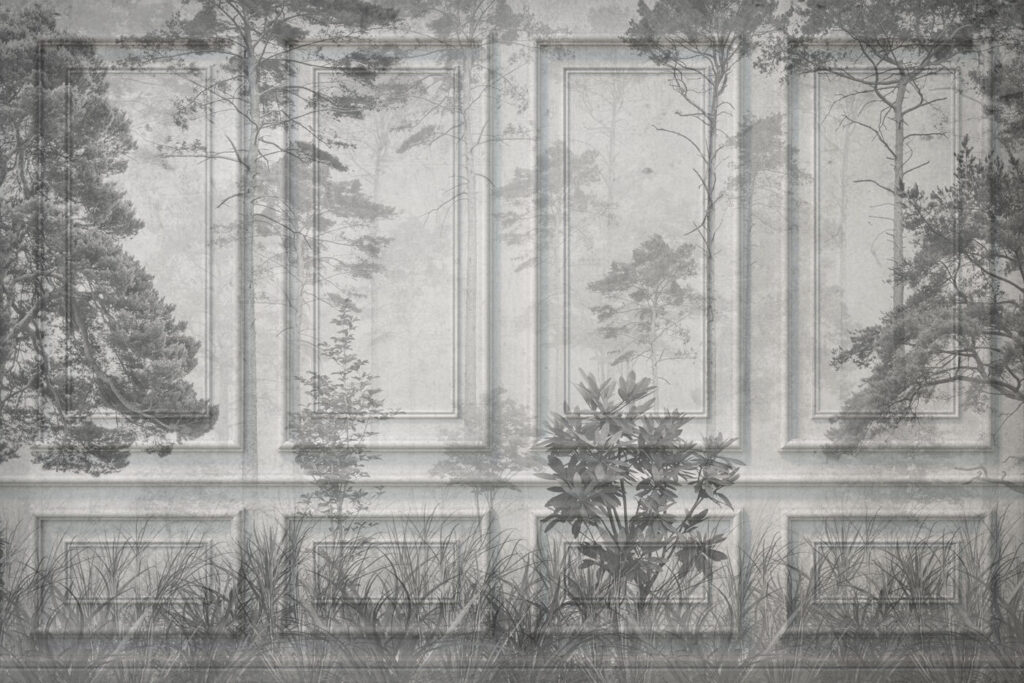 Bosque en paneles antiguos — diseño completo