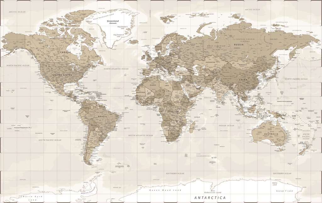 Mapa del mundo antiguo — diseño completo