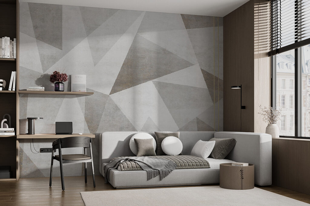Triángulos con líneas doradas — interior 4