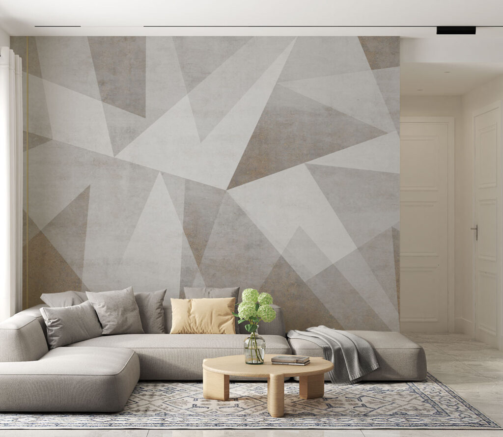 Triángulos con líneas doradas — interior 2