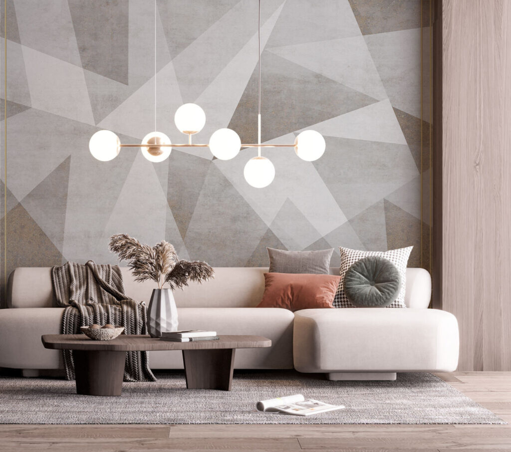 Triángulos con líneas doradas — interior 3