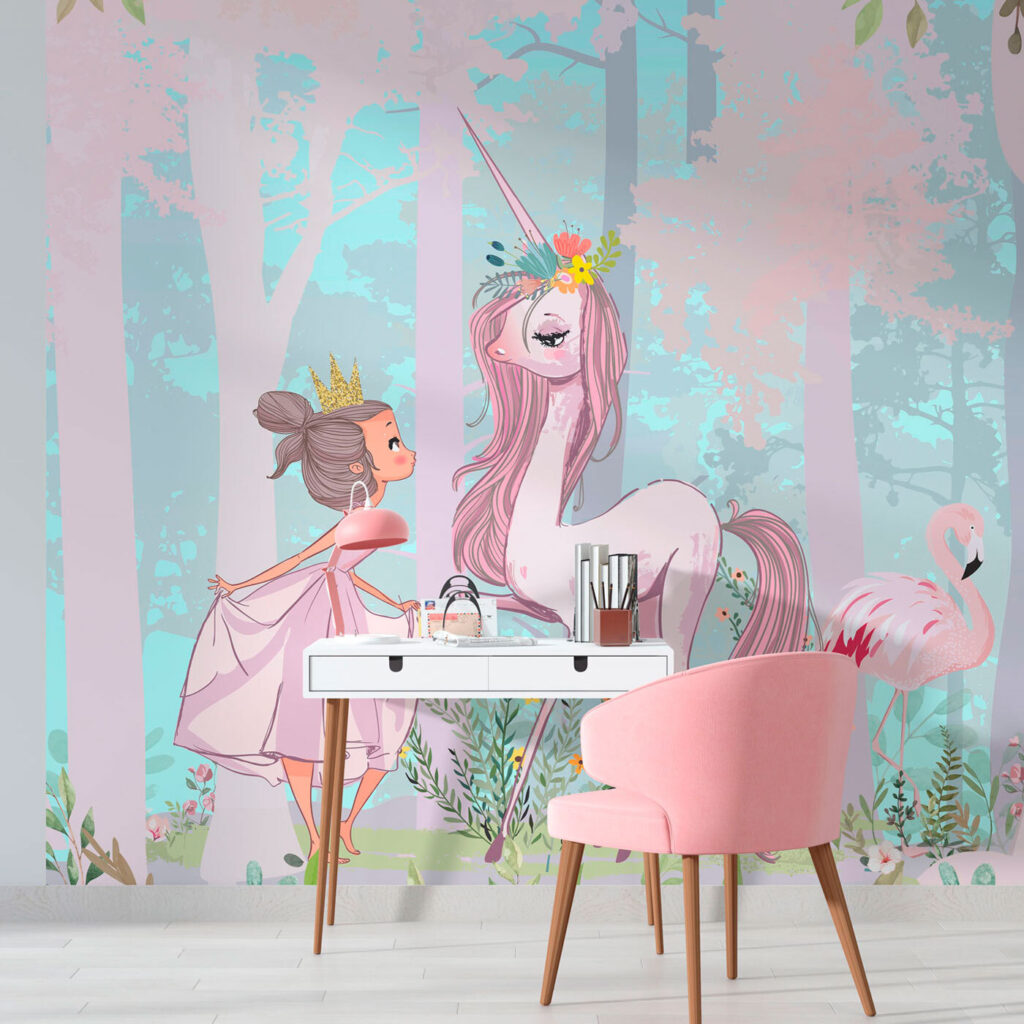 Princesa con unicornio rosa — interior 1