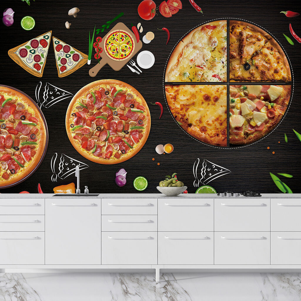 Pizzas sobre fondo oscuro — interior 3
