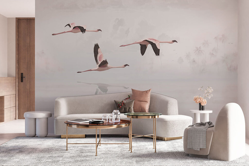 Flamencos sobre agua pálida — interior 4
