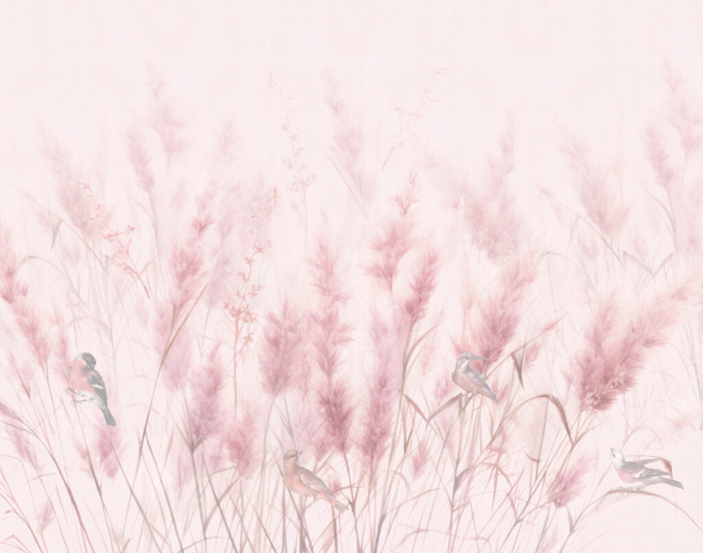 Penachos de hierba rosa — diseño completo