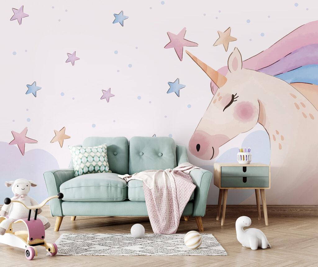 Unicornio con estrellas flotantes — interior 2
