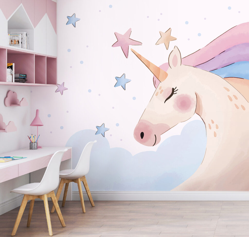 Unicornio con estrellas flotantes — interior 3
